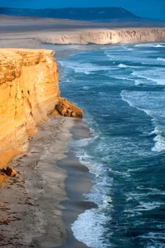 Peruvian Coastline, Rock formations at the coast, Paracas National Reserve, Paracas, Ica Region, Peru