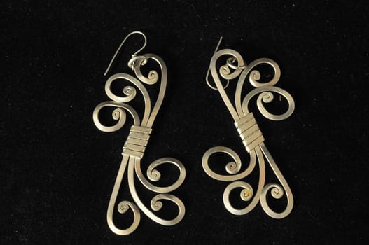 Handmade Silver Jewelry on a Black Background