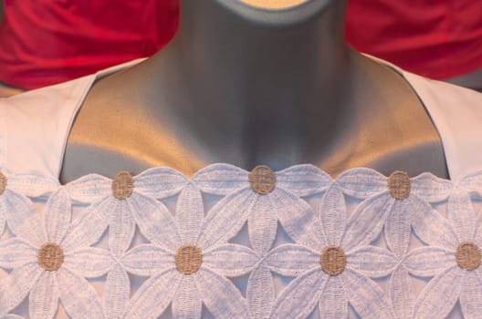 Close up of female dress exposed in the clothes shop