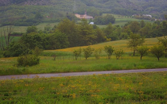 View of the Italian countryside near Piacenza