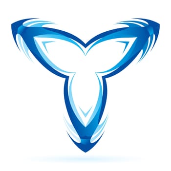Graphic  branched blue element on the white background