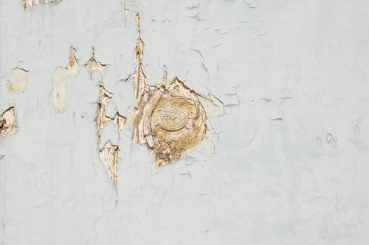 Vintage Door Wood Painted Peeling Texture on a Sunny Day