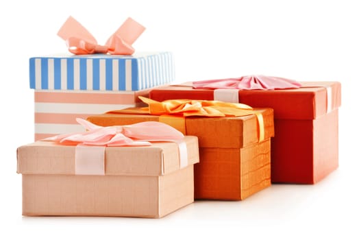 Gift boxes isolated on white background.