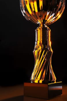 Detailed view of a chrome-plated cup in a special light