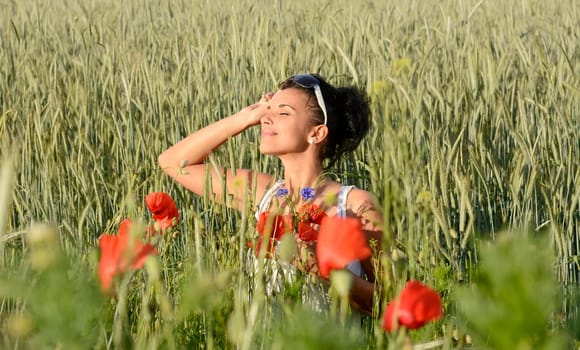 young woman in the cornfield