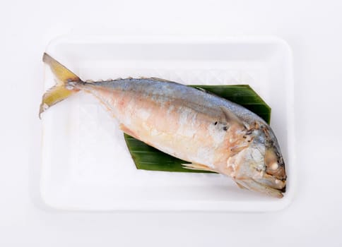 steamed mackerel in foam box