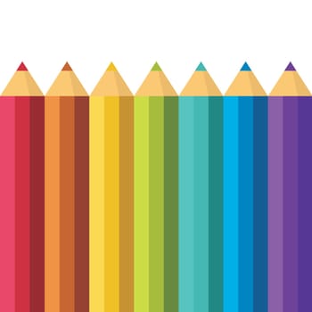 Lots of colored pencils. colored, vector , illustration