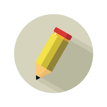 yellow pencil isolated on white tool office
