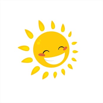 cartoon sun icon set smile face symbol