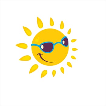 cartoon sun icon set smile face symbol
