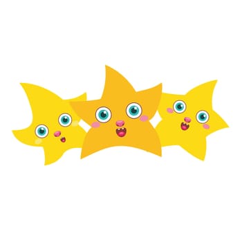 Three golden stars, design elements for your logo, vector illustration