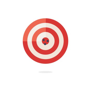 Red darts target aim on white background