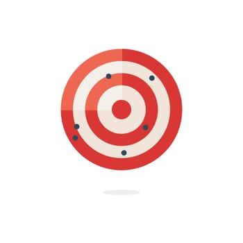 Red darts target aim on white background