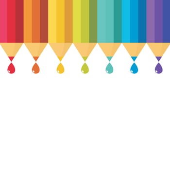 Set of colored pencil, vector illustration. isolated , set