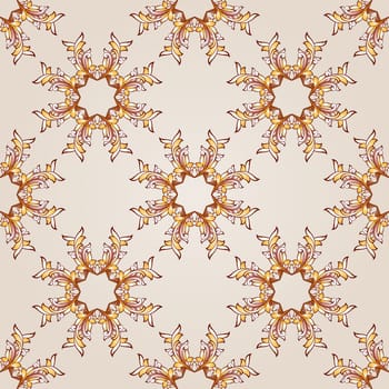 Seamless elements of brown henna on beige background