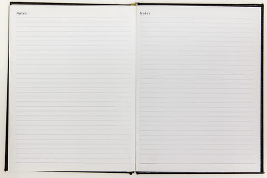 Blank white notebook paper isolate on white background texture