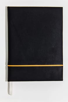 black notebook isolated on white background