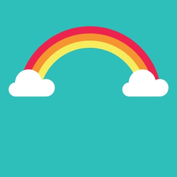 vector symbol of rainbow and clouds in the sky