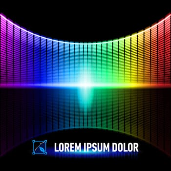 Shiny background with colorful digital music equalizer
