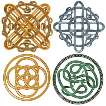 A collection of intricate Celtic Knots based on a circle