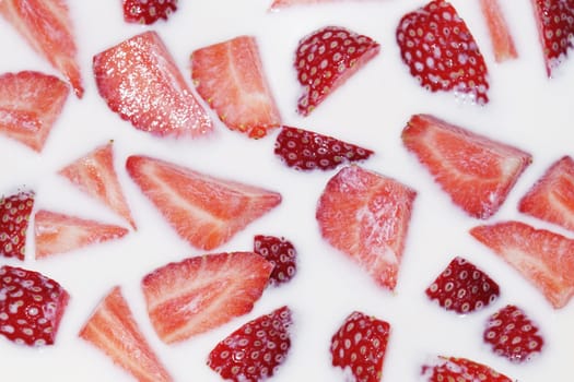 Strawberries in milk