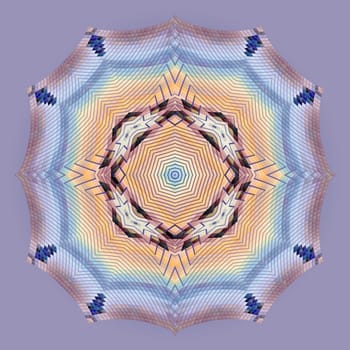 Abstract multicolored mosaic in the form of circle on violet background