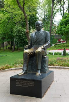 statue of the former leader Ataturk in the Gulhane park in Istanbul