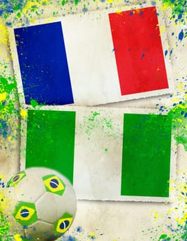 France vs Nigeria  soccer ball concept