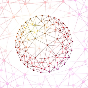 Internet web envelopes sphere on a background of  web connected