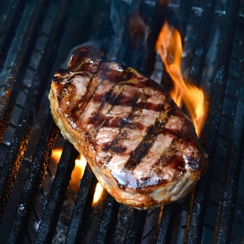 A close up shot of an Australian Porterhouse steak