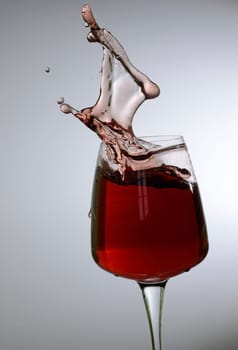 Splashing red wine