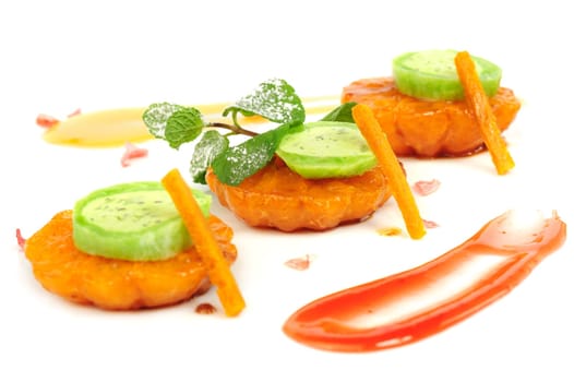 Japanese dessert with mandarin sliced and boiled in syrup
