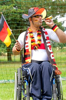 Football fan with handicap