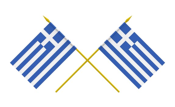 Flags of Greece, 3d render, isolated on white