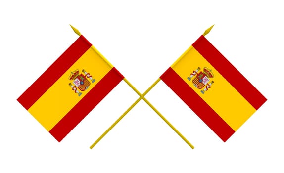 Flags of Spain, 3d render, isolated on white
