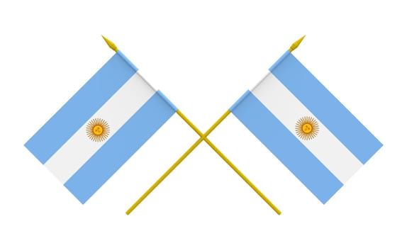 Flags of Argentina, 3d render, isolated on white