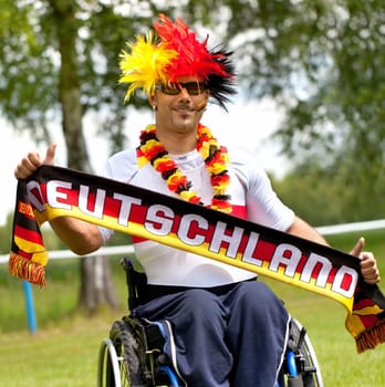 Football fan with handicap