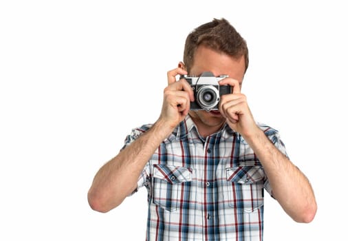 Young man with camera
