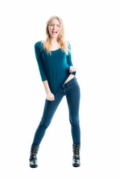 Blonde slim girl