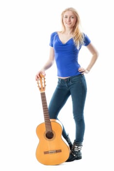 Blonde girl with guitar
