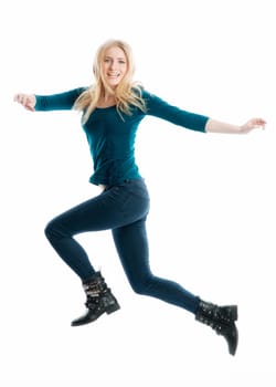 Blonde girl full of vigour