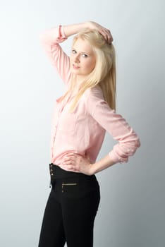 Blonde girl with long hair