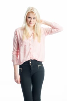 Blonde girl with long hair