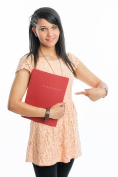 Girl with application folder