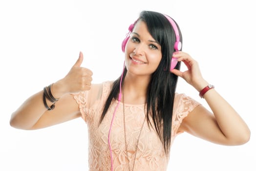Young girl with headphones