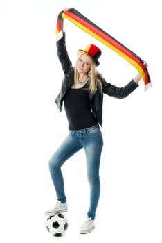 Blonder football fan