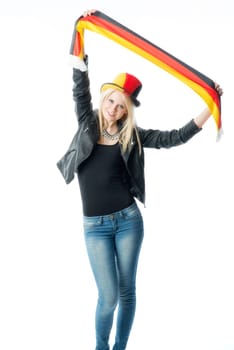 Blonder football fan