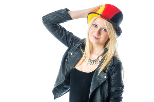 Blonder football fan