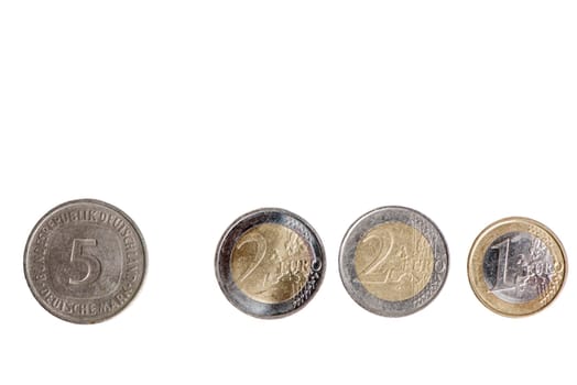 Euro and Mark Coins
