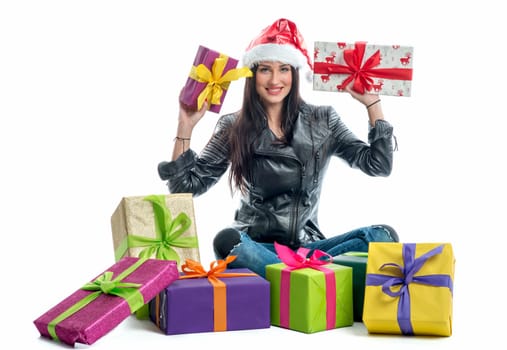 Santa Woman with Gifts